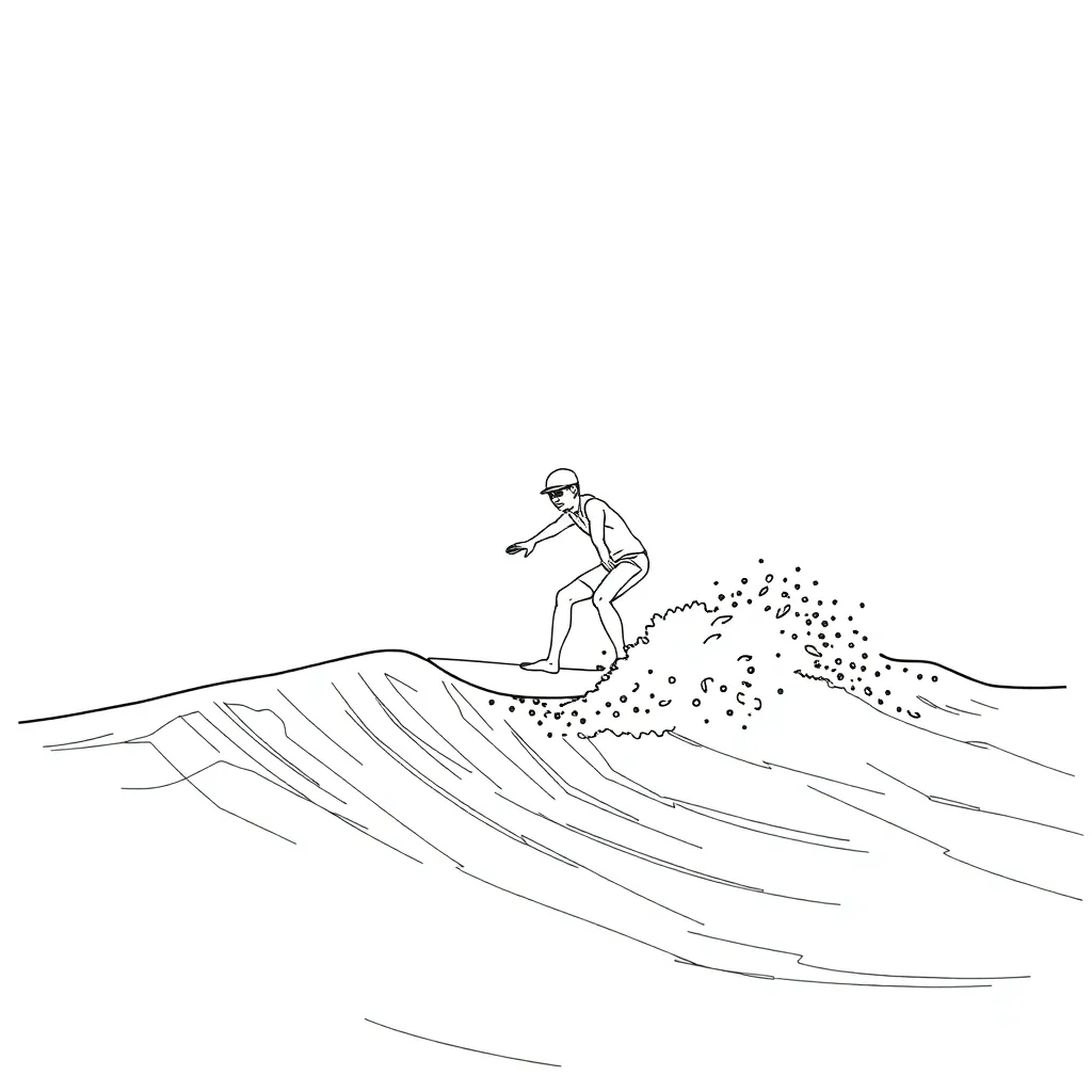 Surfer coloring page