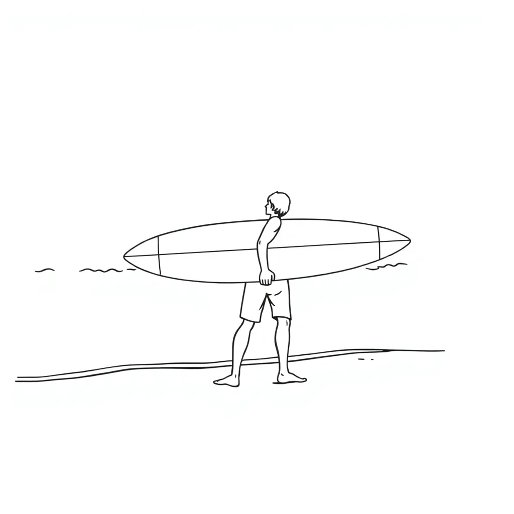 Surfer coloring page