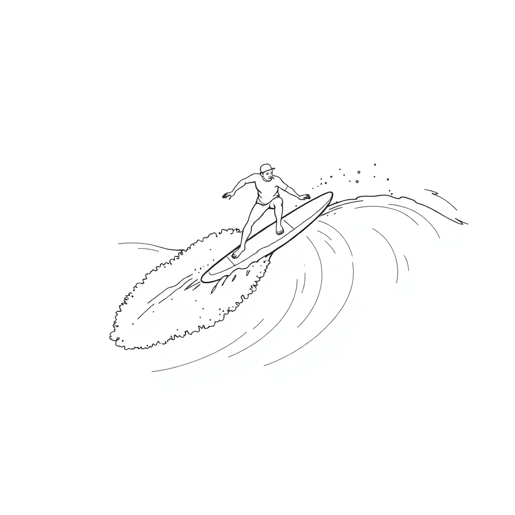 Surfer coloring page