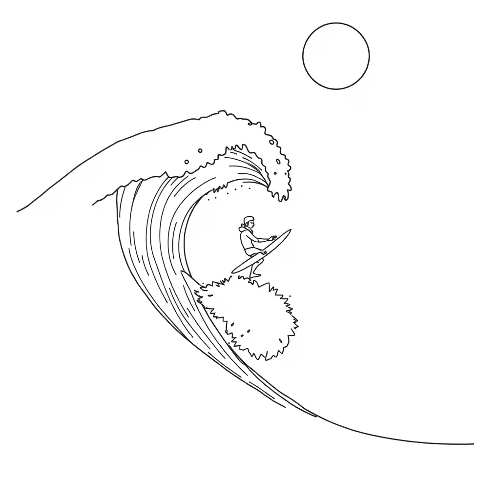 Surfer coloring page