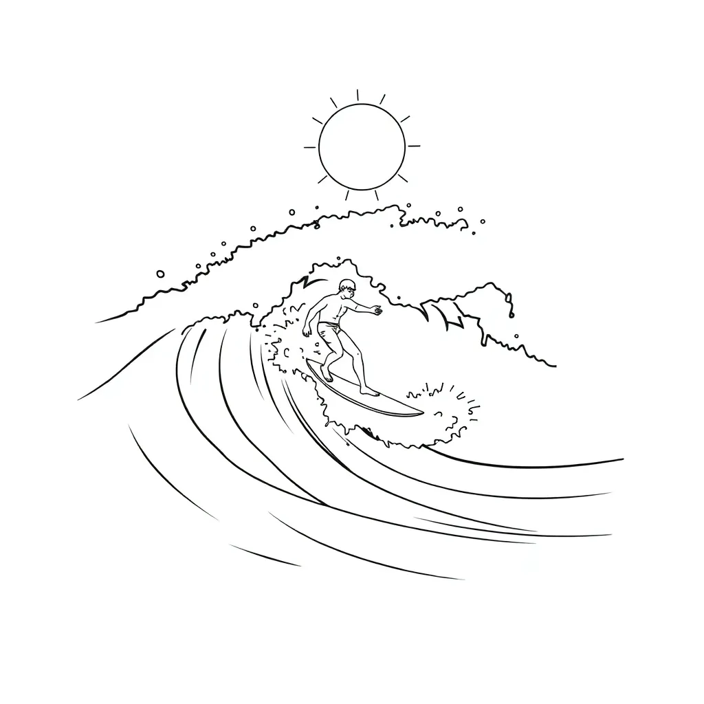 Surfer coloring page