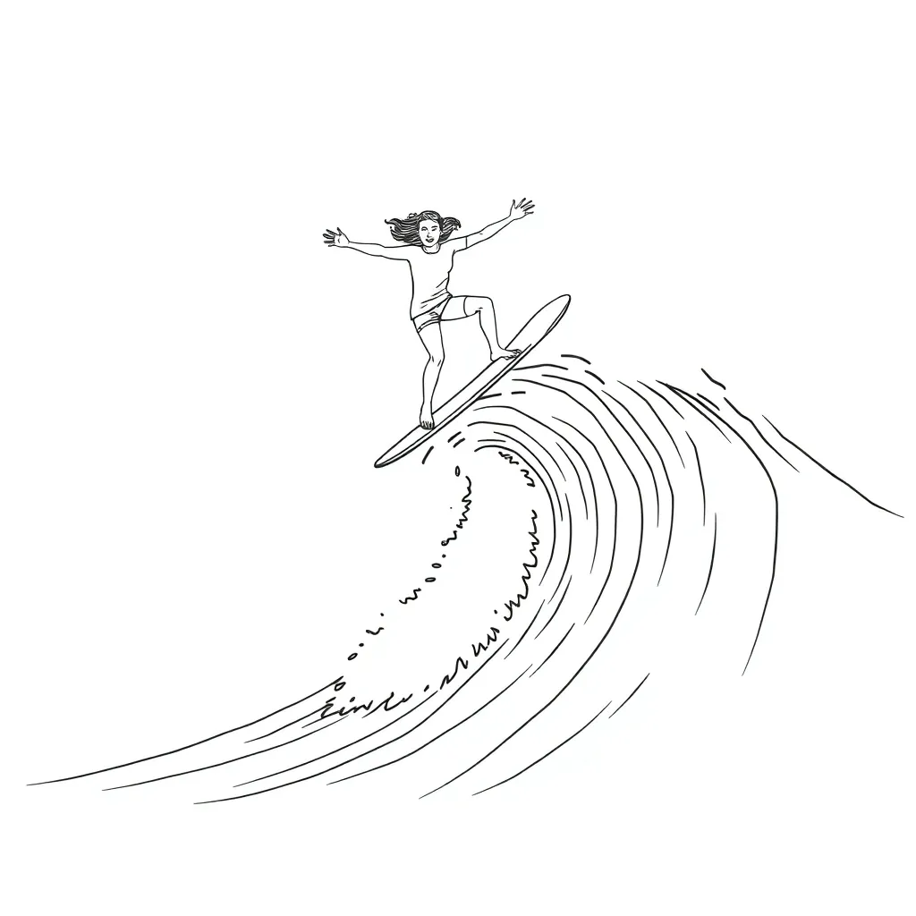 Surfer coloring page