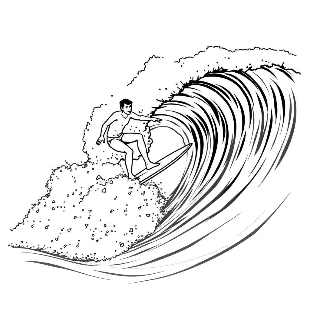 Surfer coloring page