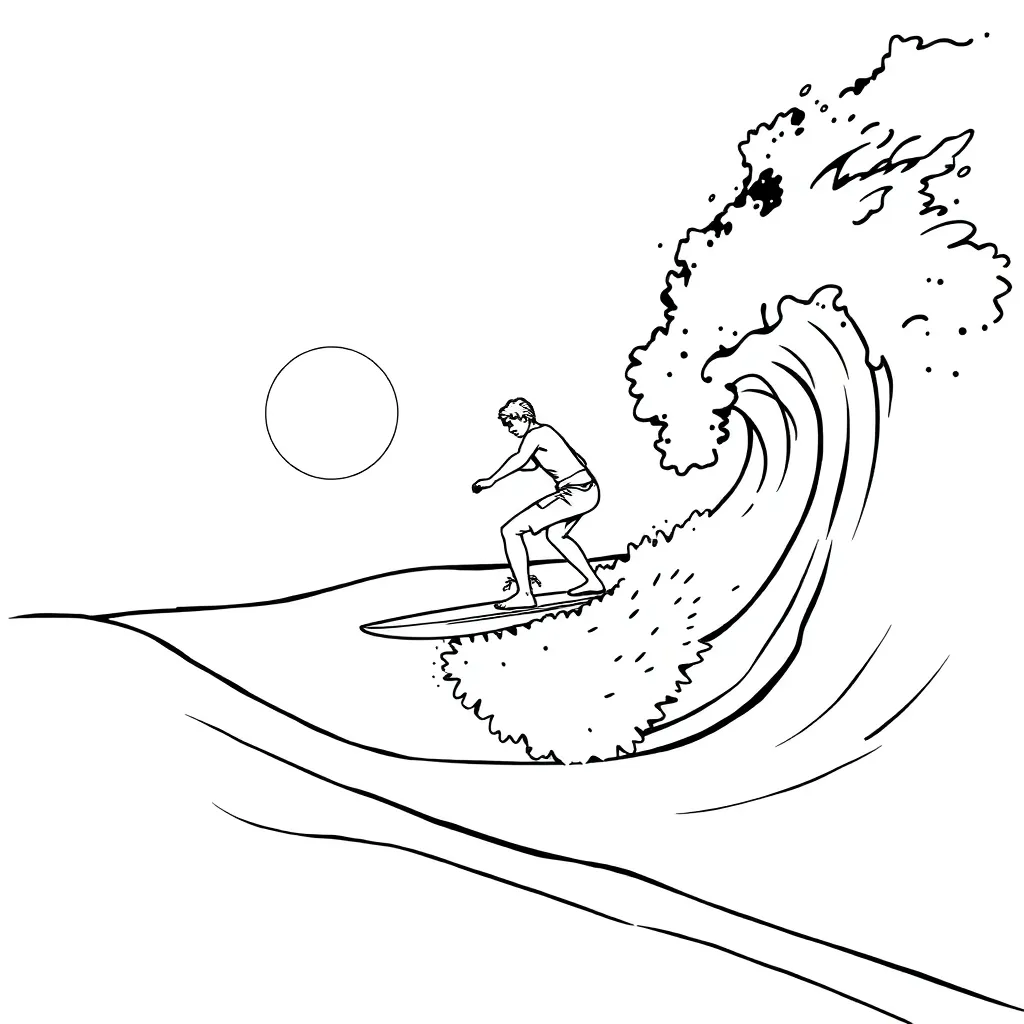 Surfer coloring page