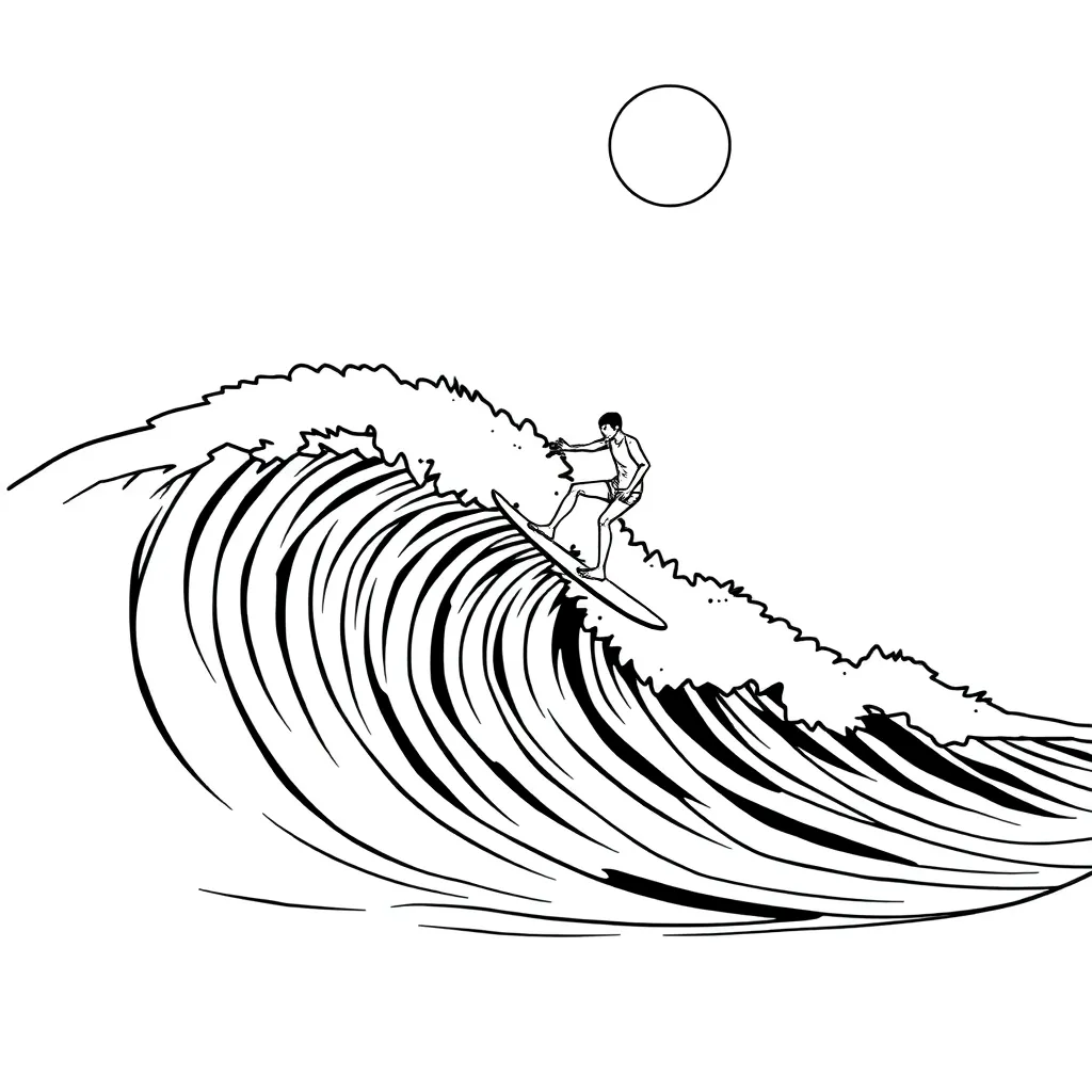 Surfer coloring page