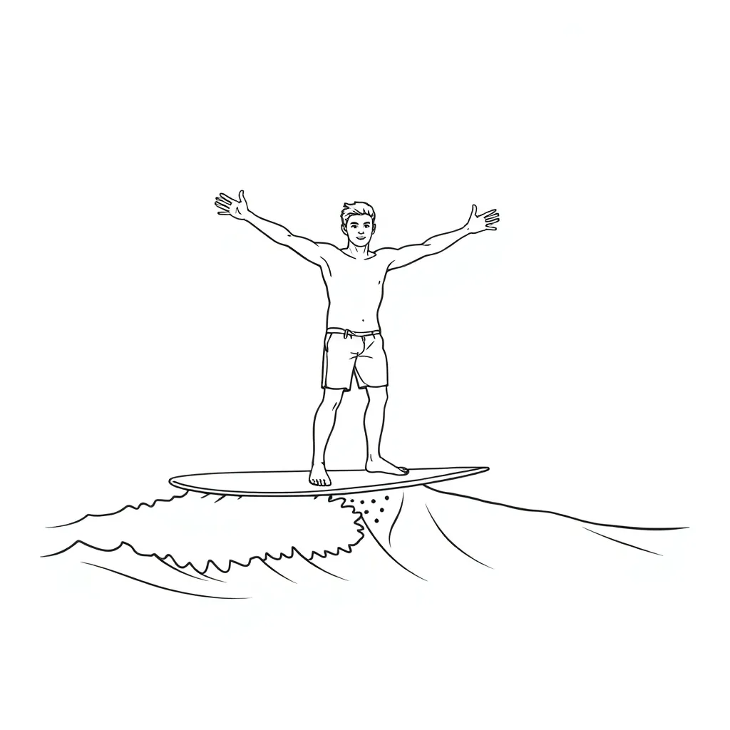 Surfer coloring page