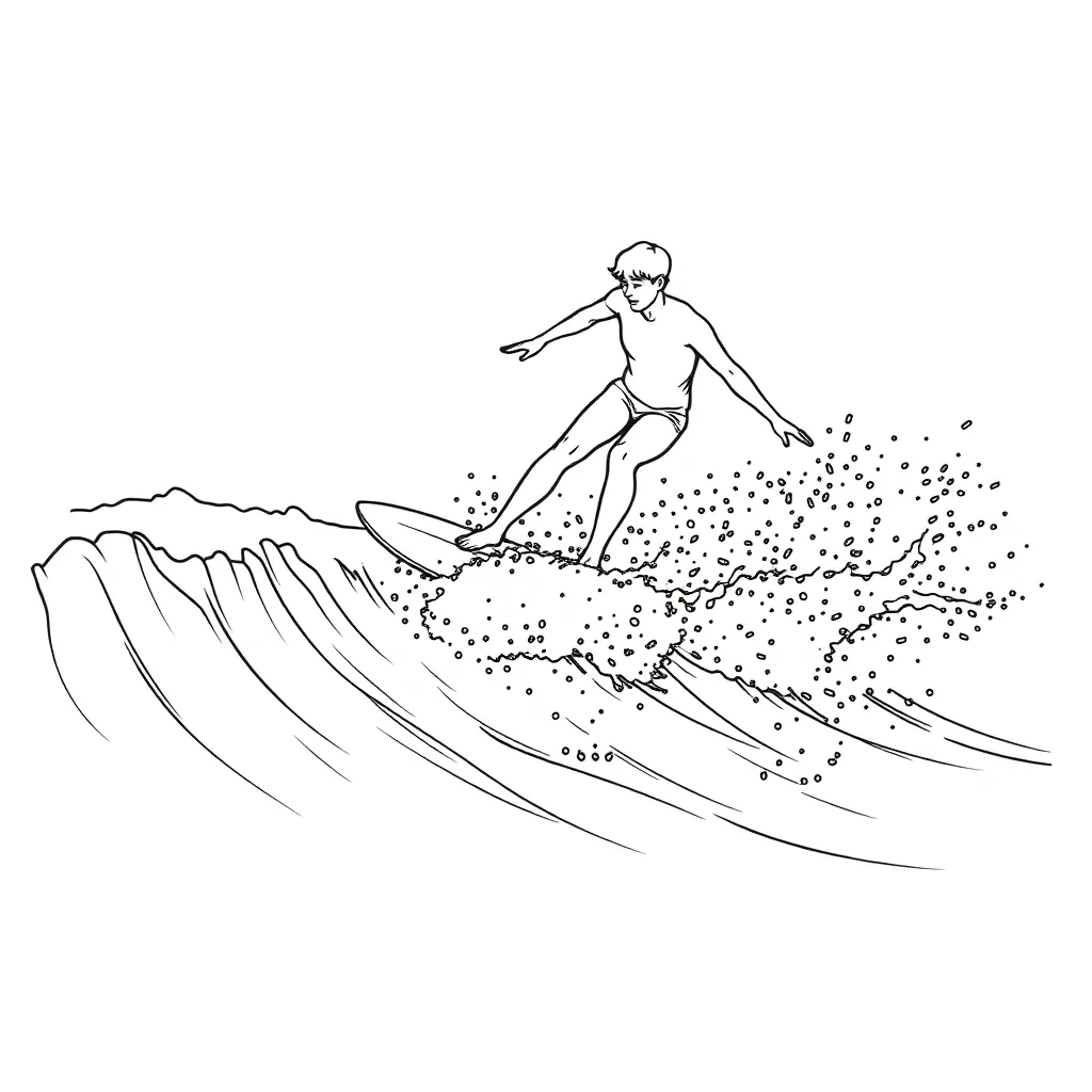 Surfer coloring page