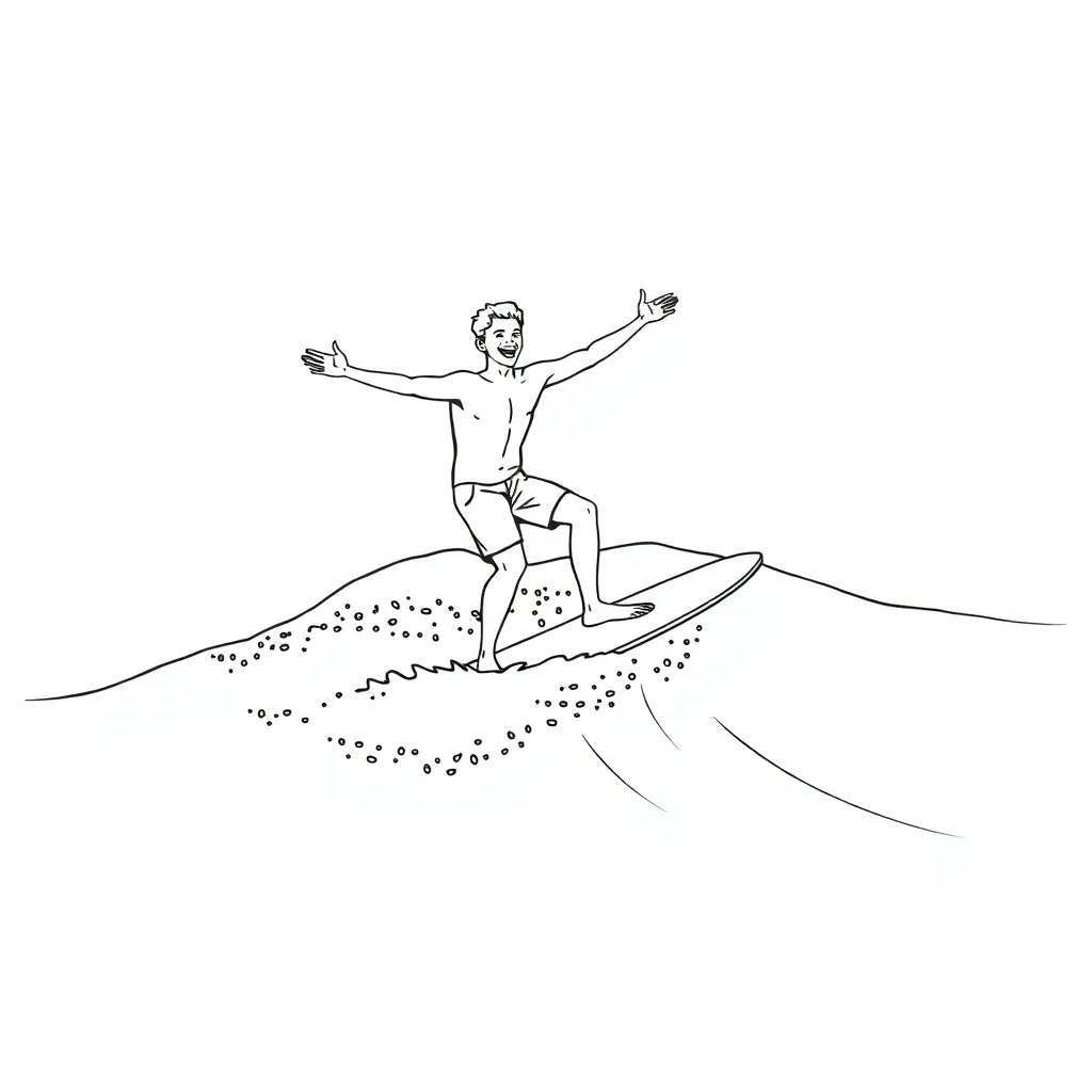 Surfer coloring page