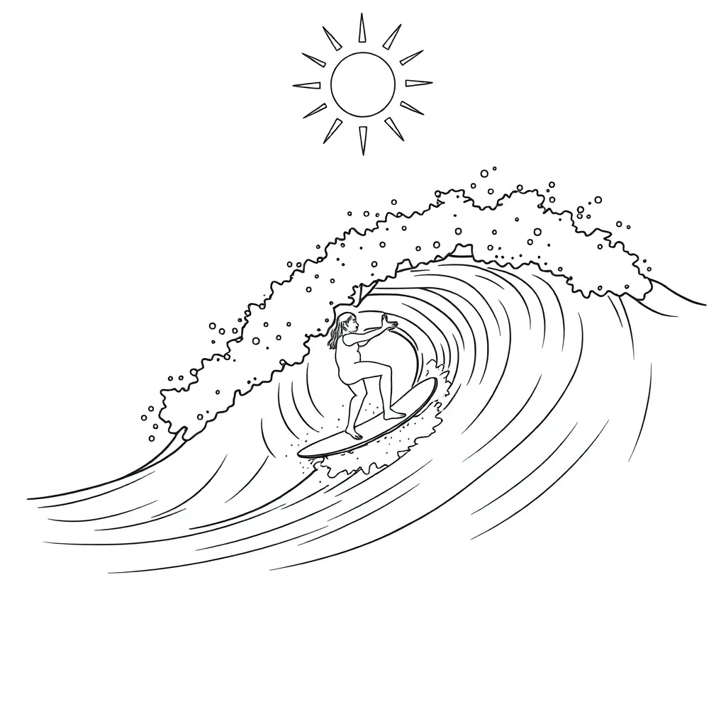 Surfer coloring page