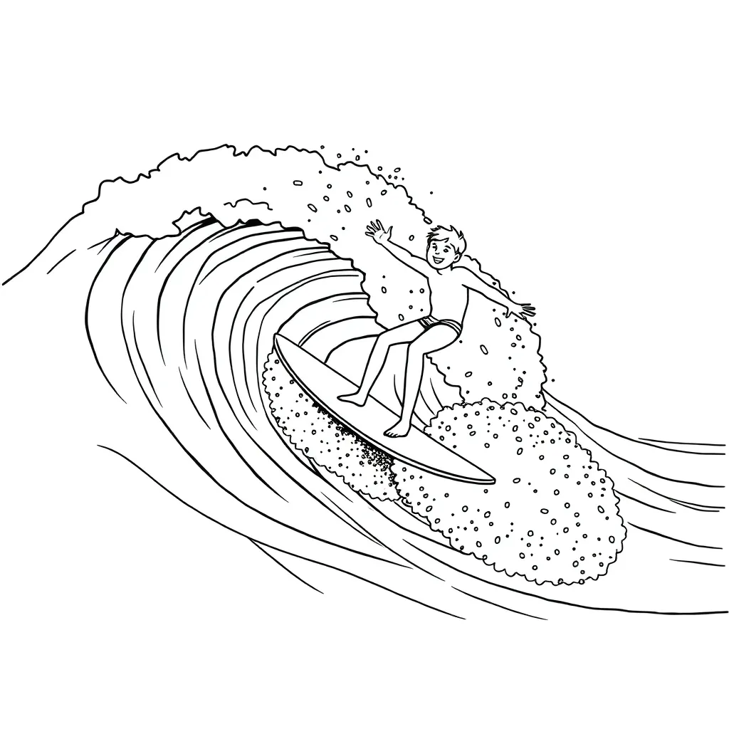 Surfer coloring page