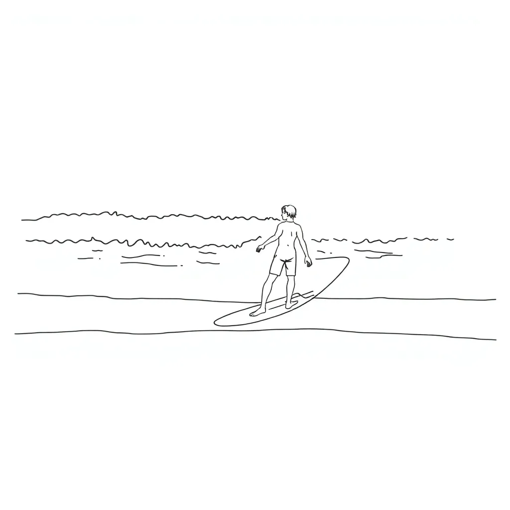 Surfer coloring page