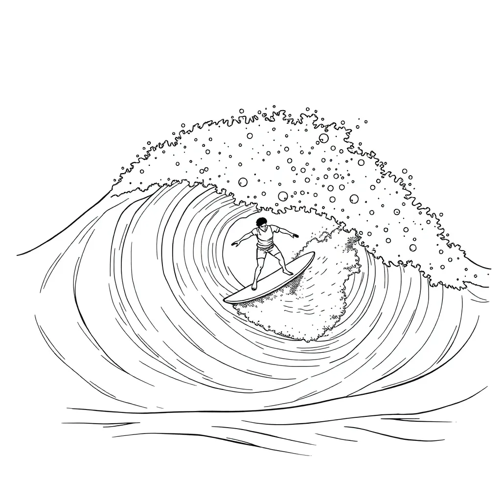 Surfer coloring page