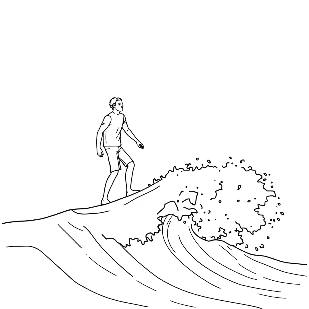 Surfer coloring page