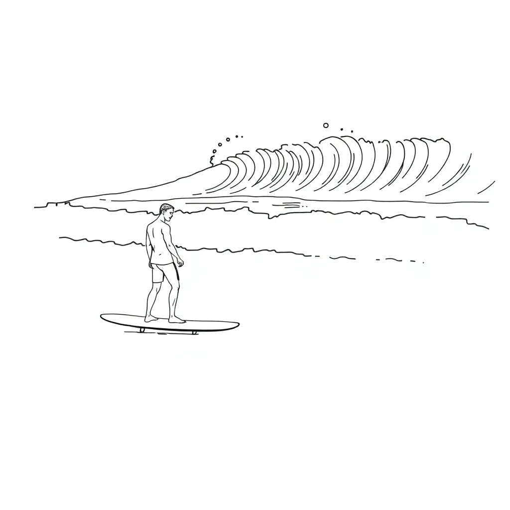 Surfer coloring page