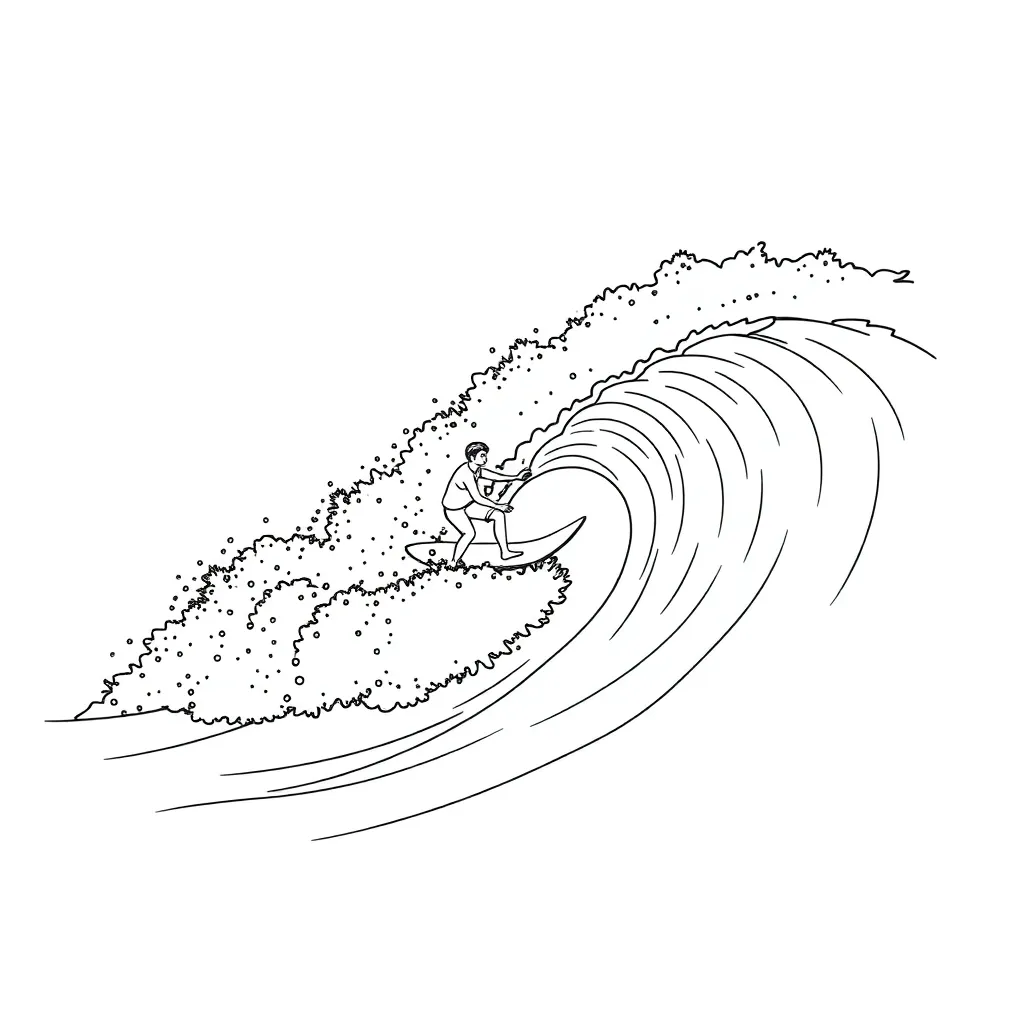 Surfer coloring page