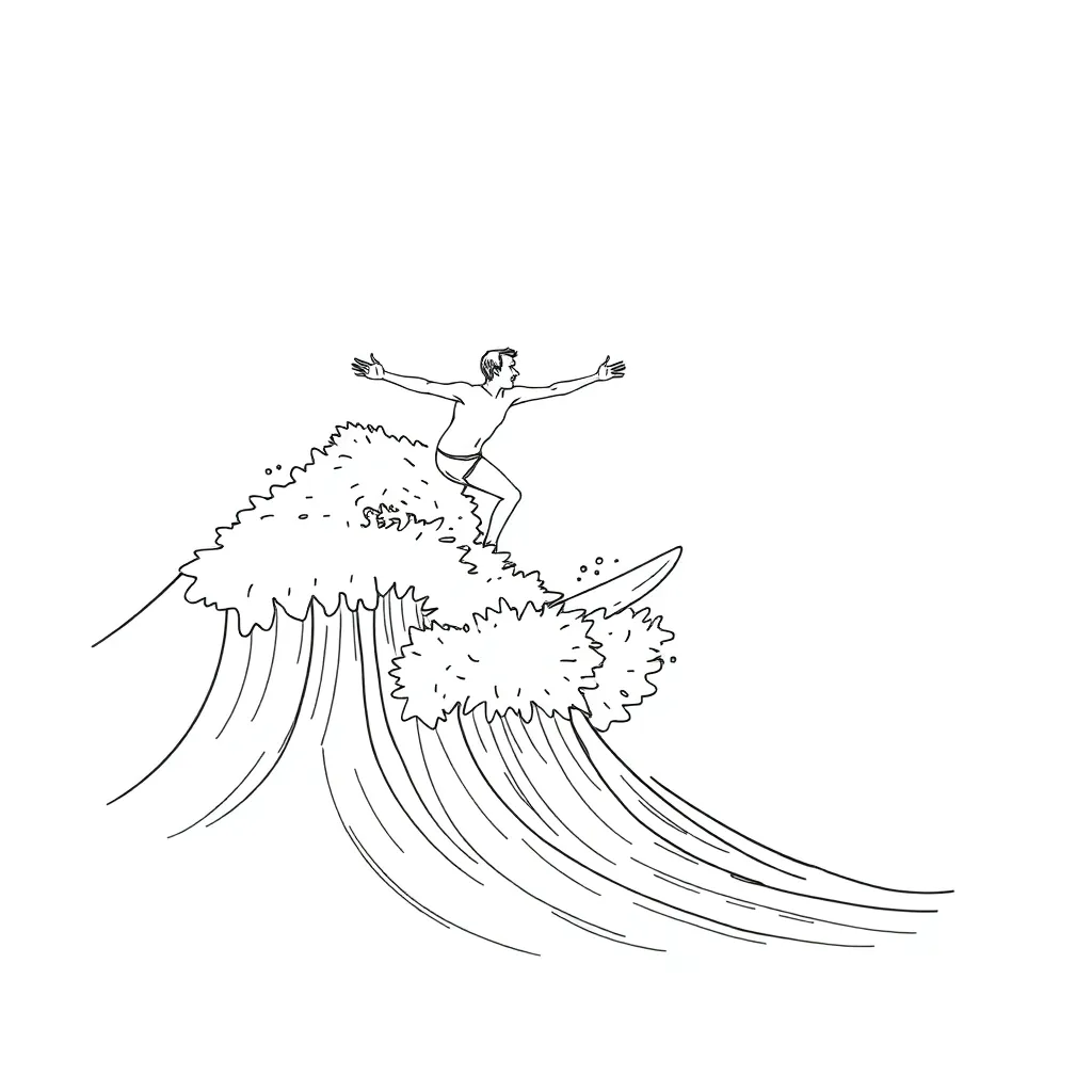Surfer coloring page