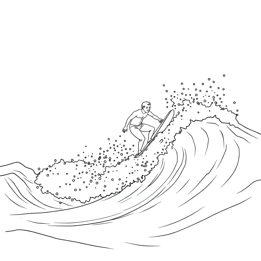 Surfer coloring page