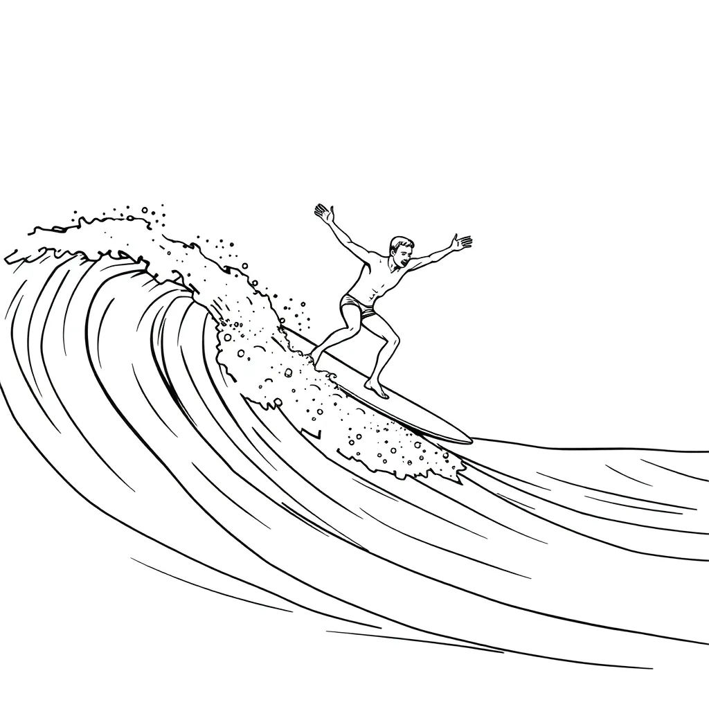 Surfer coloring page