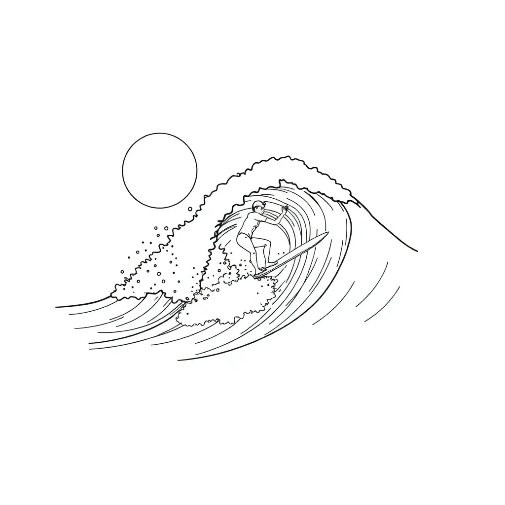 Surfer coloring page