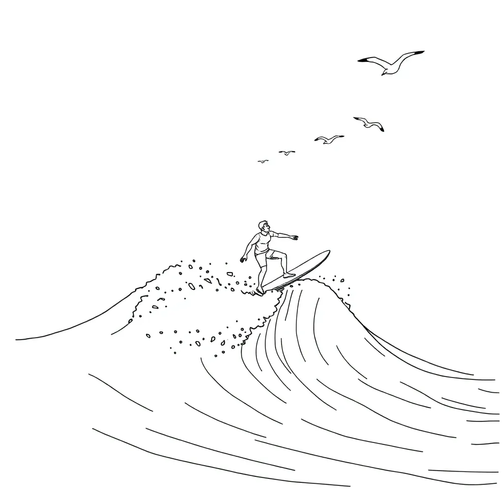 Surfer coloring page