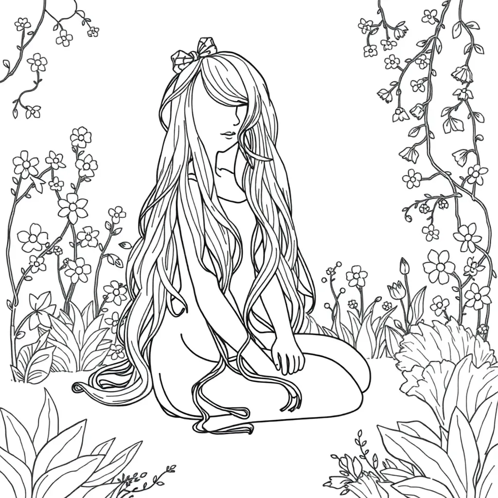Tangled coloring page
