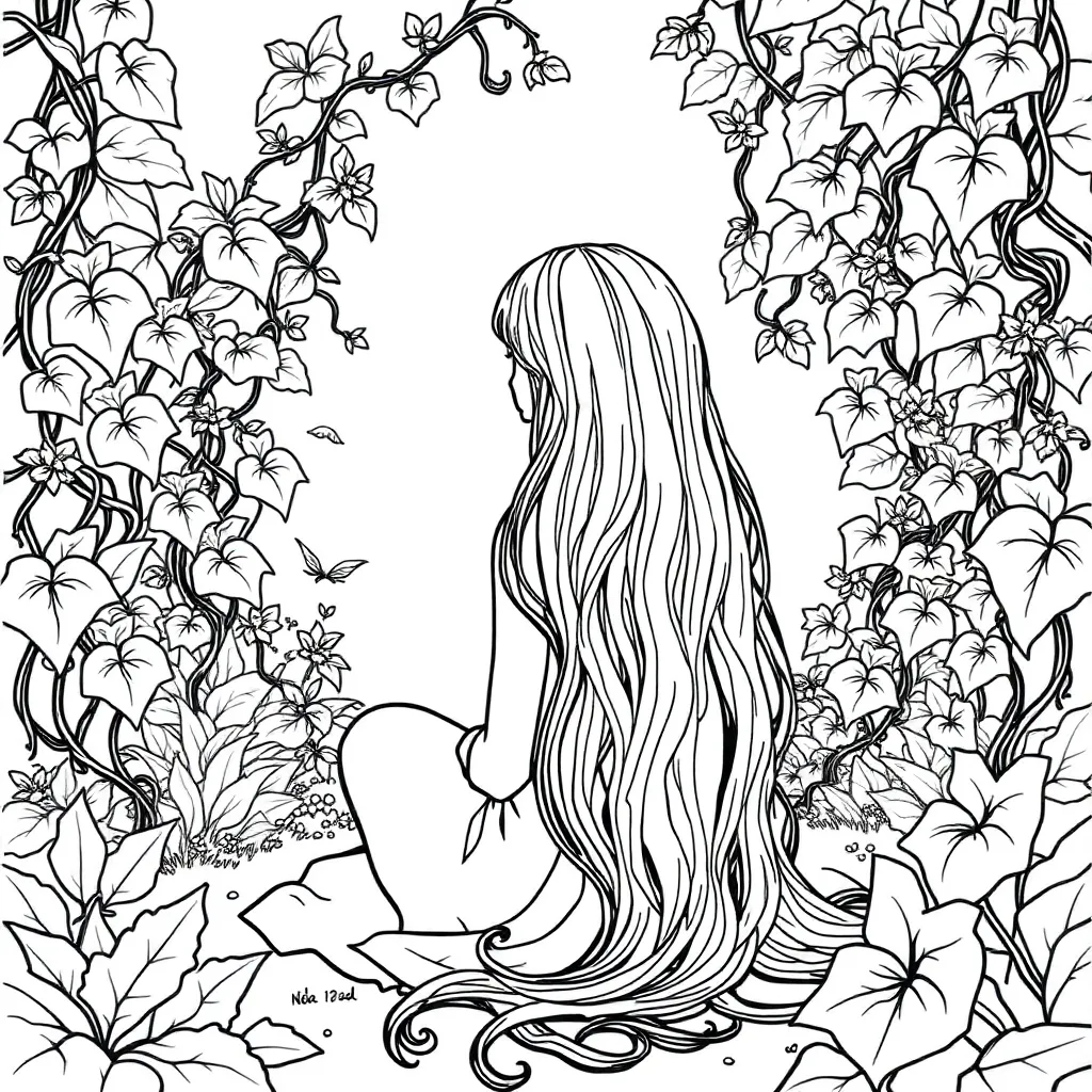 Tangled coloring page