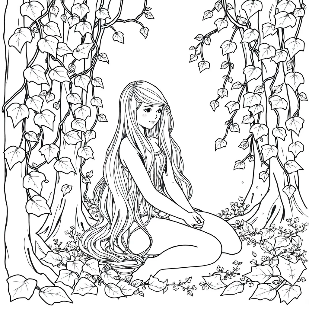 Tangled coloring page