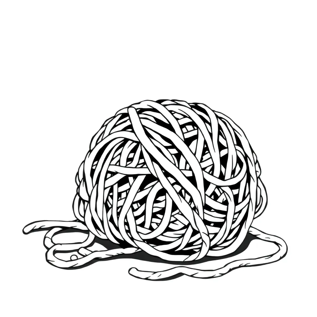 Tangled coloring page