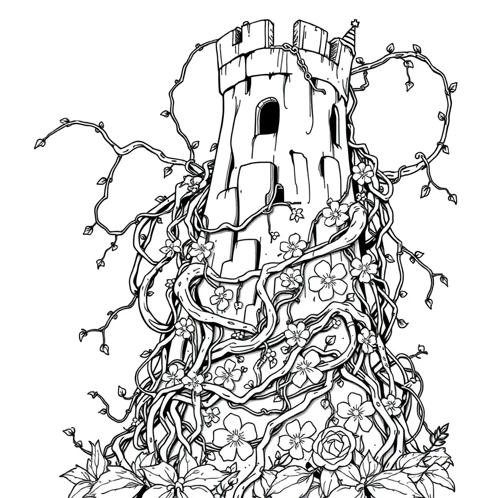 Tangled coloring page
