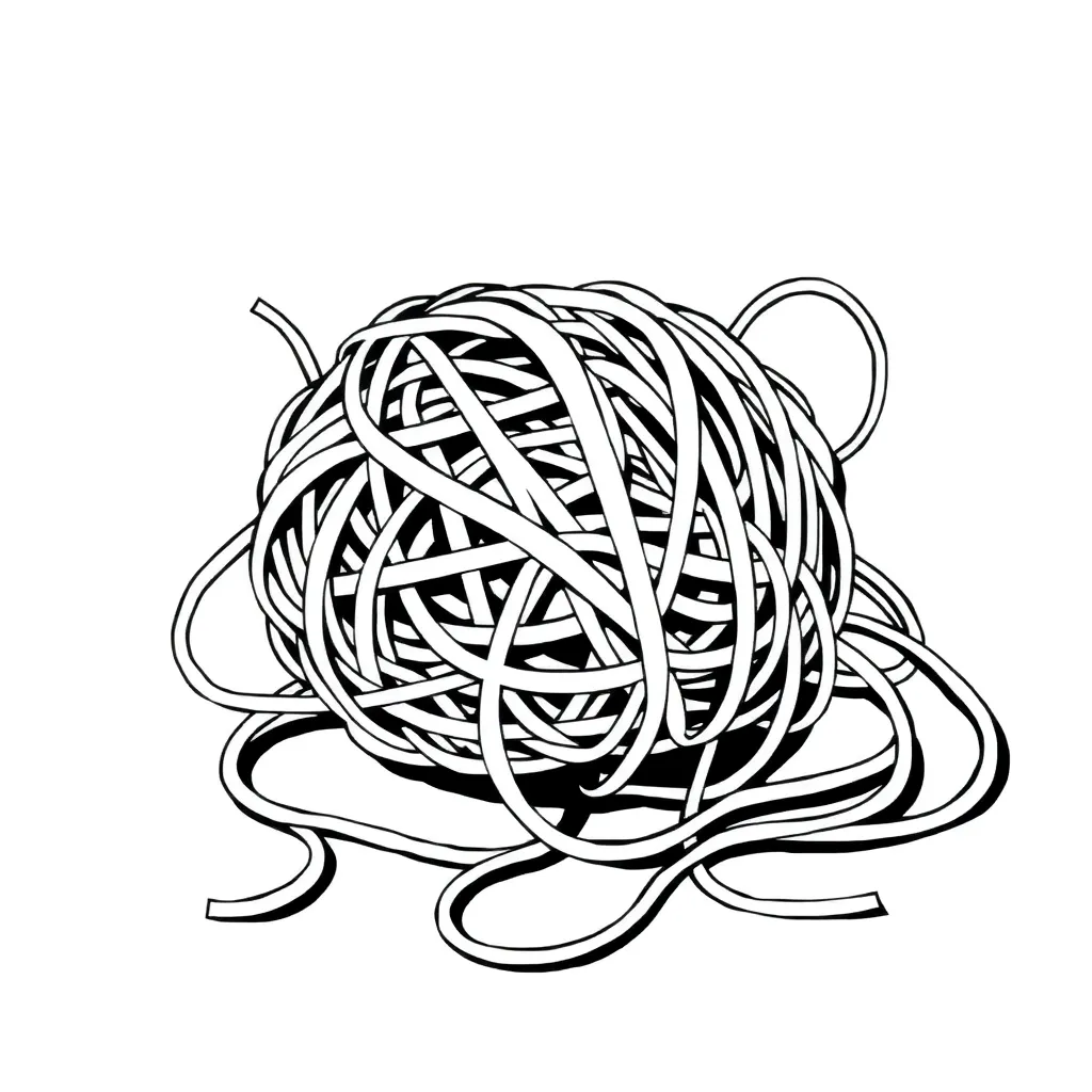 Tangled coloring page