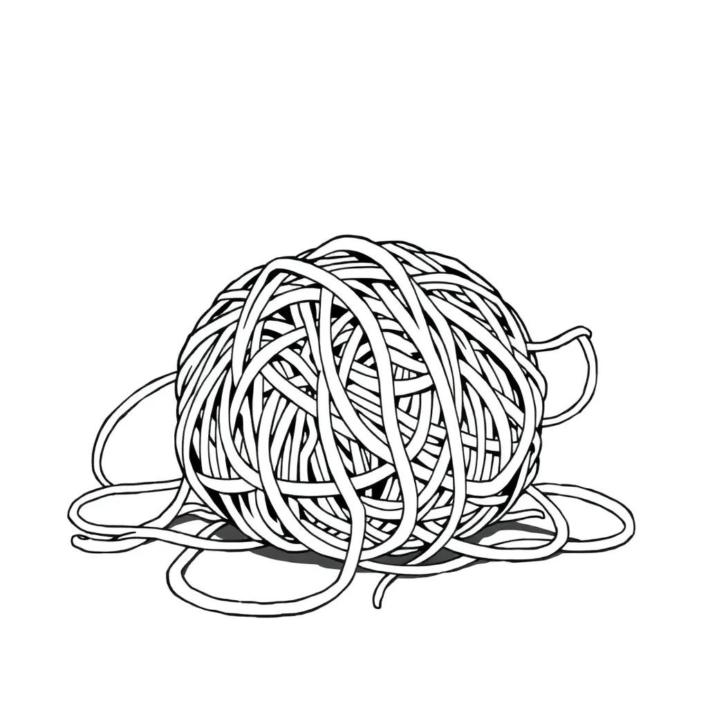 Tangled coloring page
