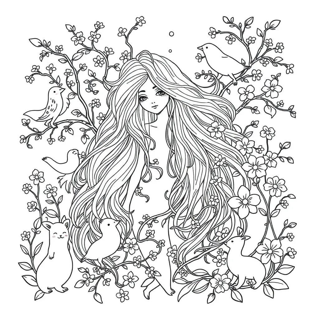Tangled coloring page
