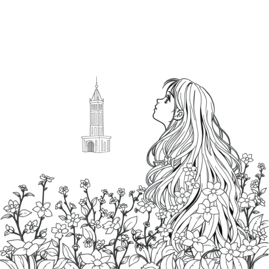 Tangled coloring page