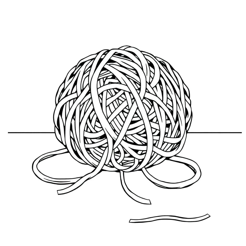 Tangled coloring page