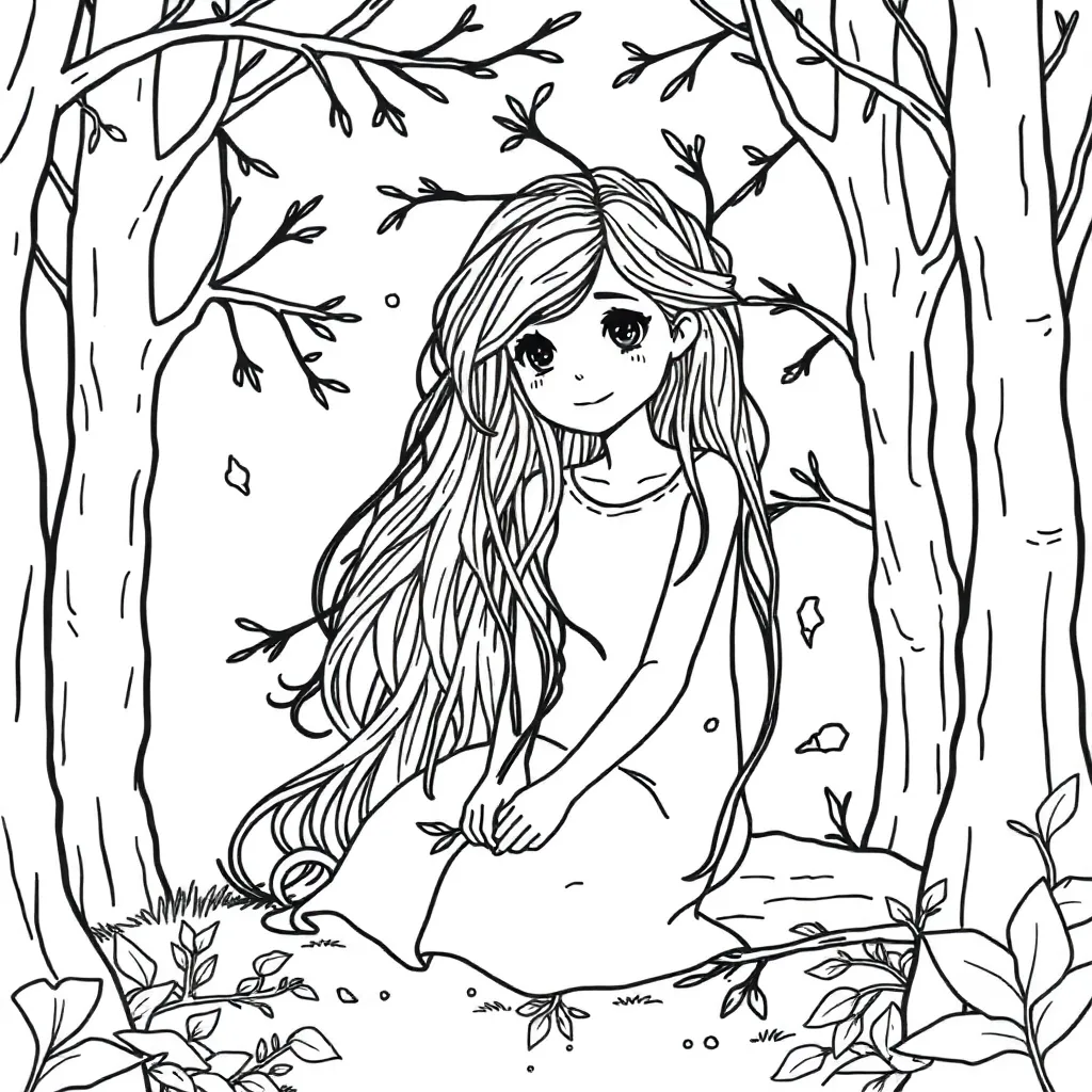Tangled coloring page