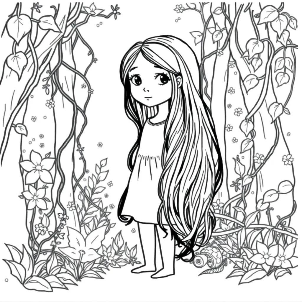 Tangled coloring page
