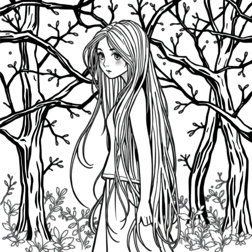 Tangled coloring page