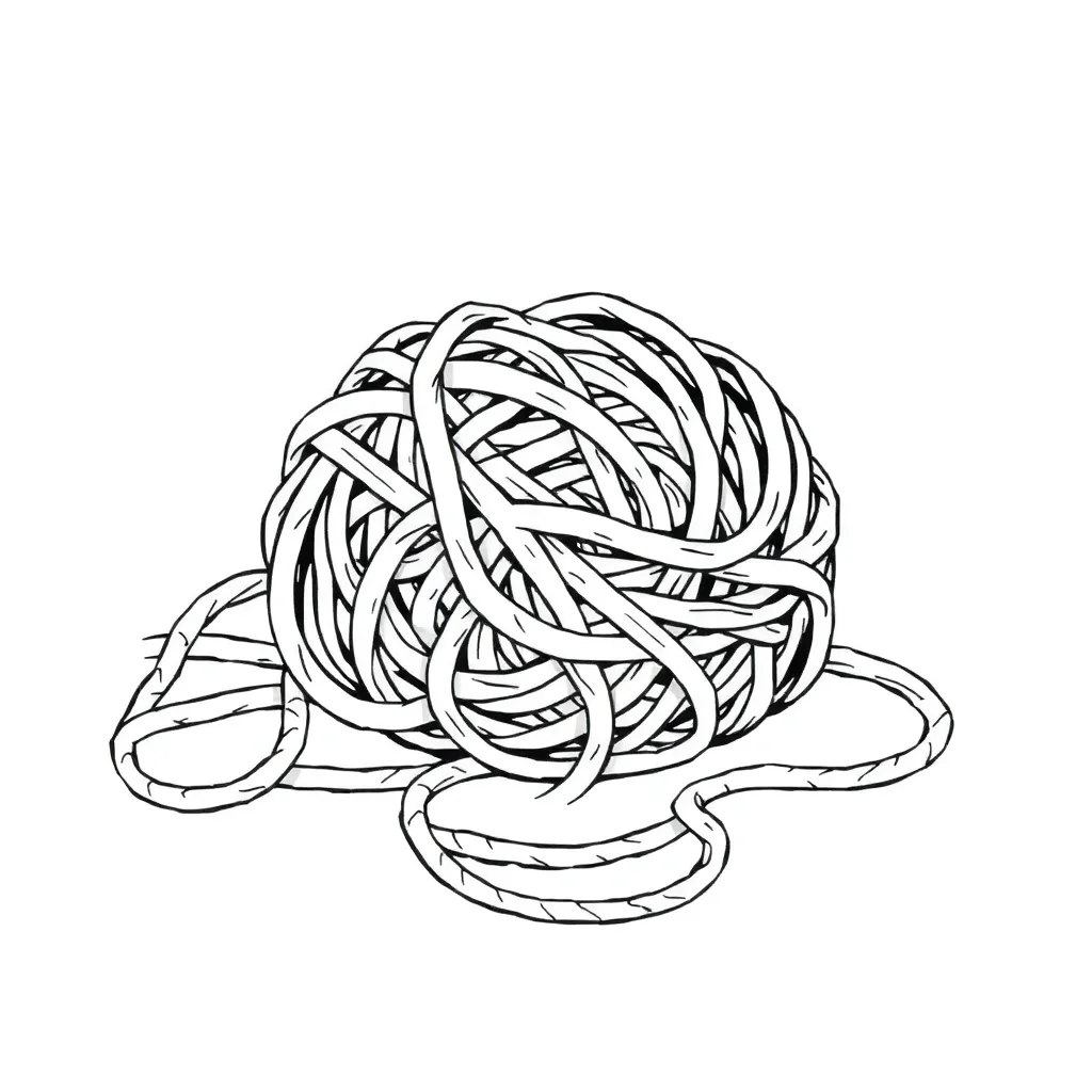Tangled coloring page