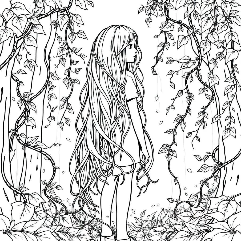 Tangled coloring page