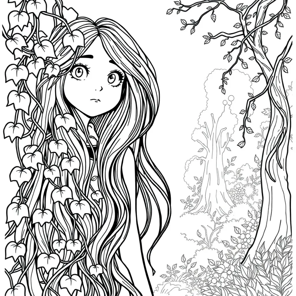 Tangled coloring page
