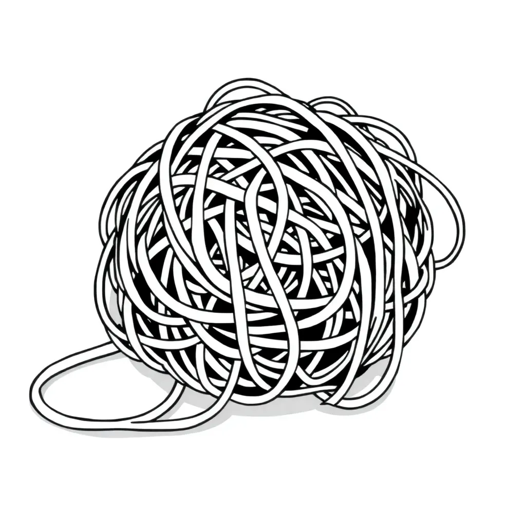 Tangled coloring page