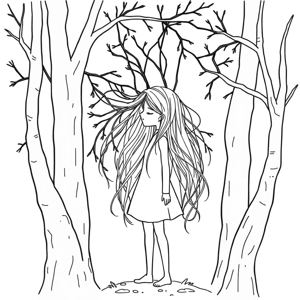 Tangled coloring page
