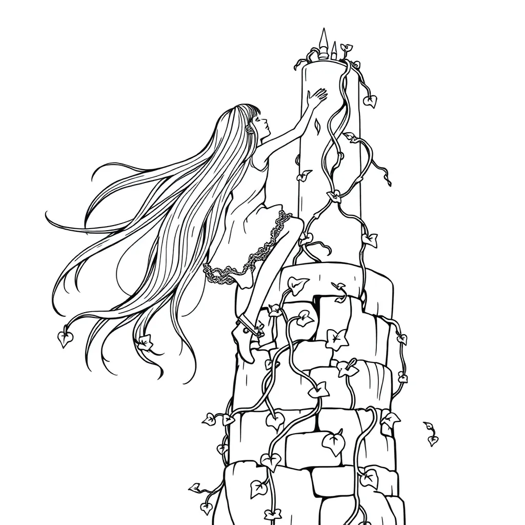 Tangled coloring page