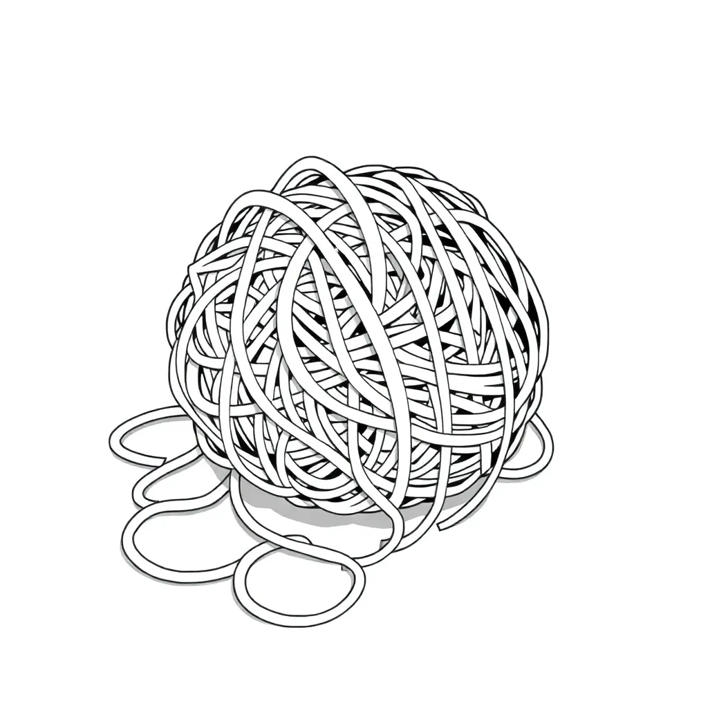 Tangled coloring page