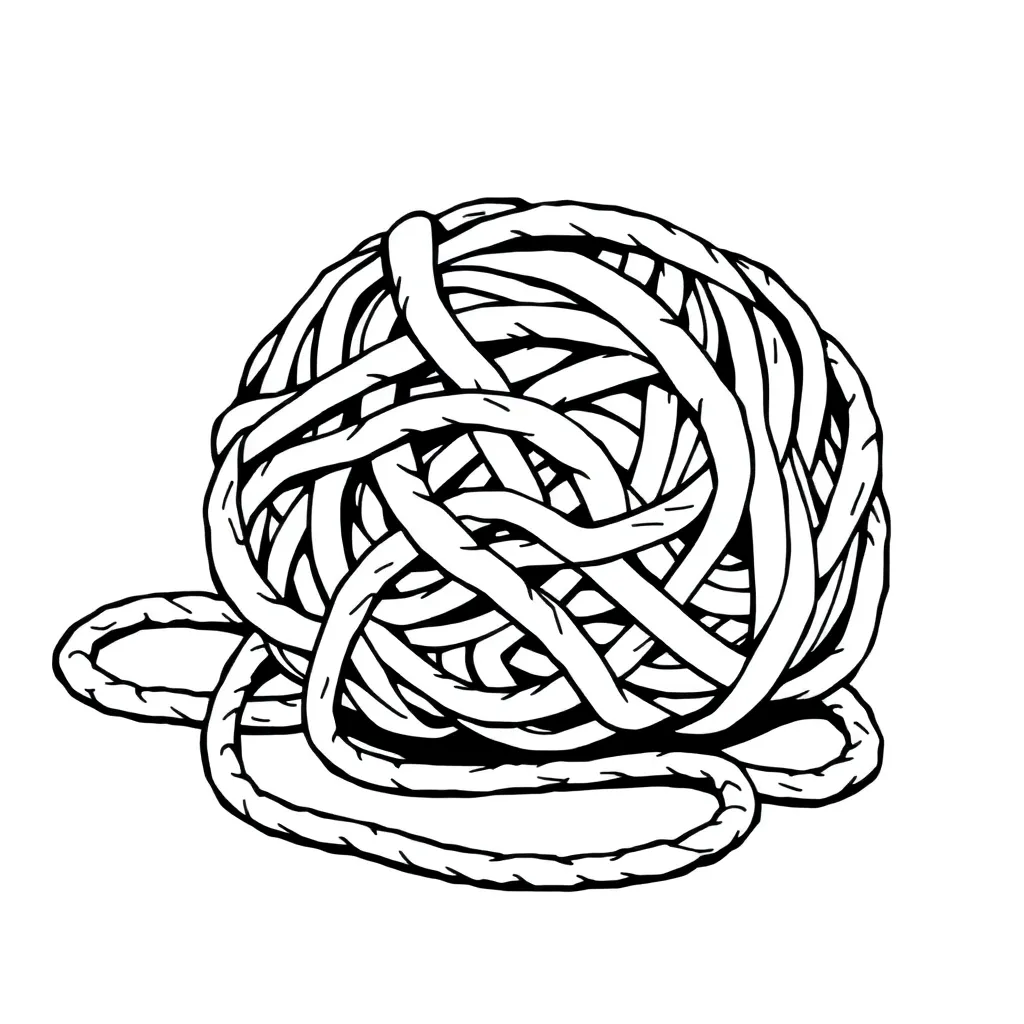 Tangled coloring page