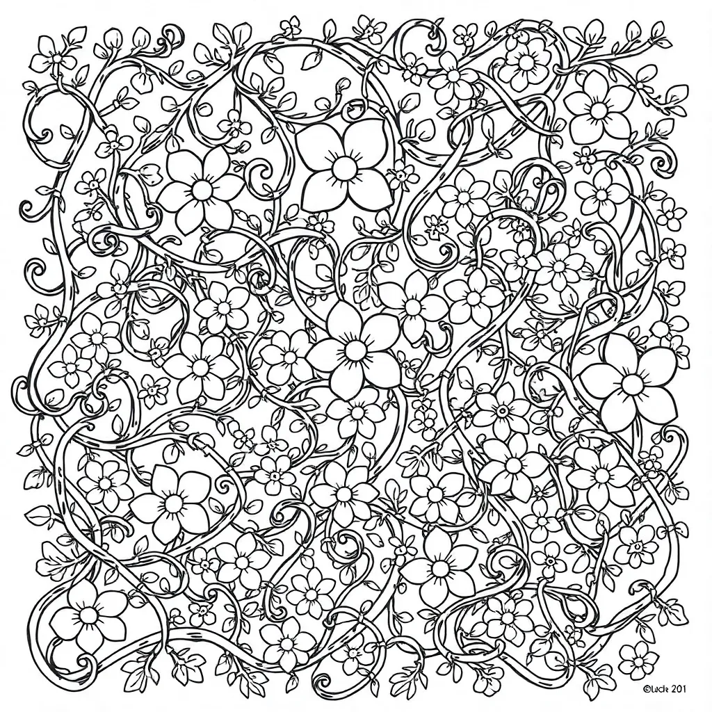 Tangled coloring page