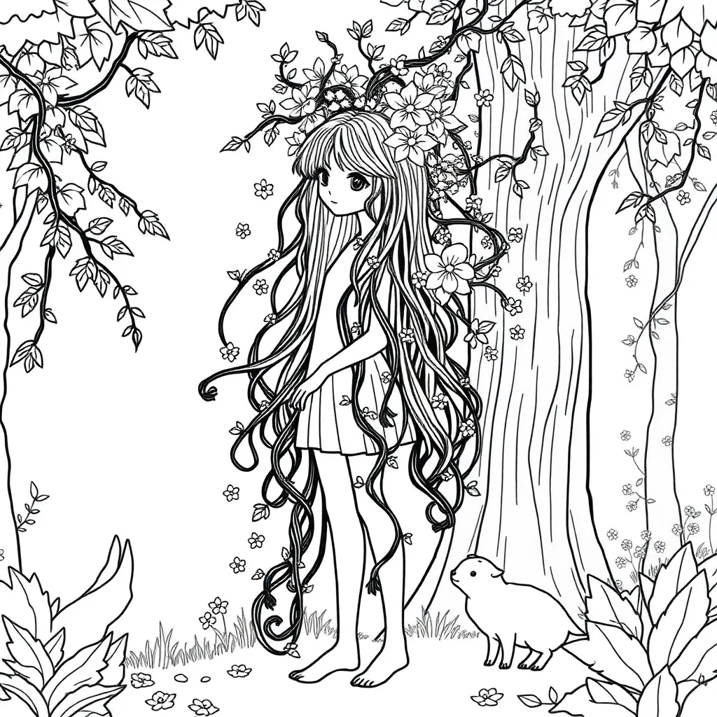 Tangled coloring page
