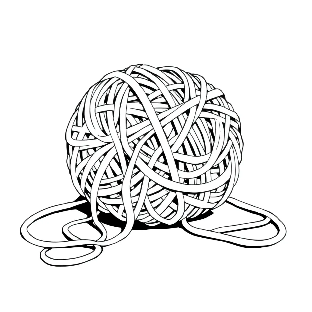 Tangled coloring page