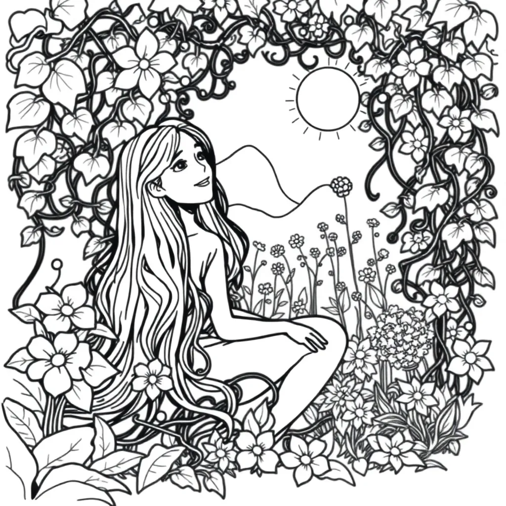 Tangled coloring page
