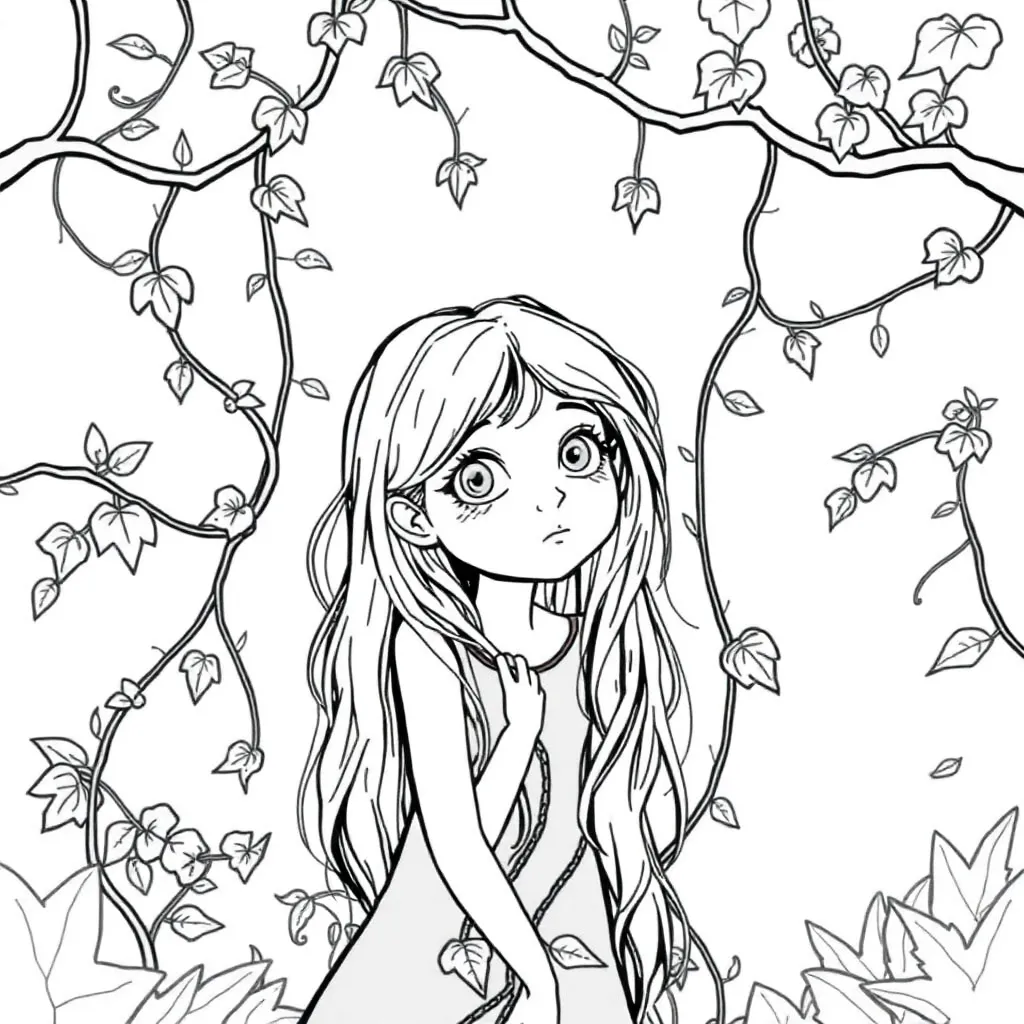 Tangled coloring page